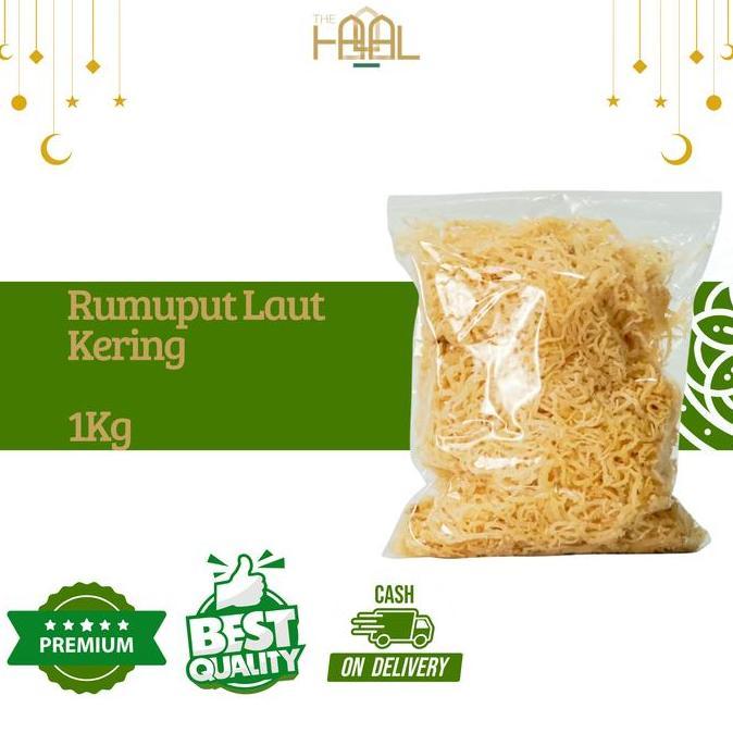 Bisajakok- Rumput Laut Kering Putih 1 Kg Super 100% Rumput Laut