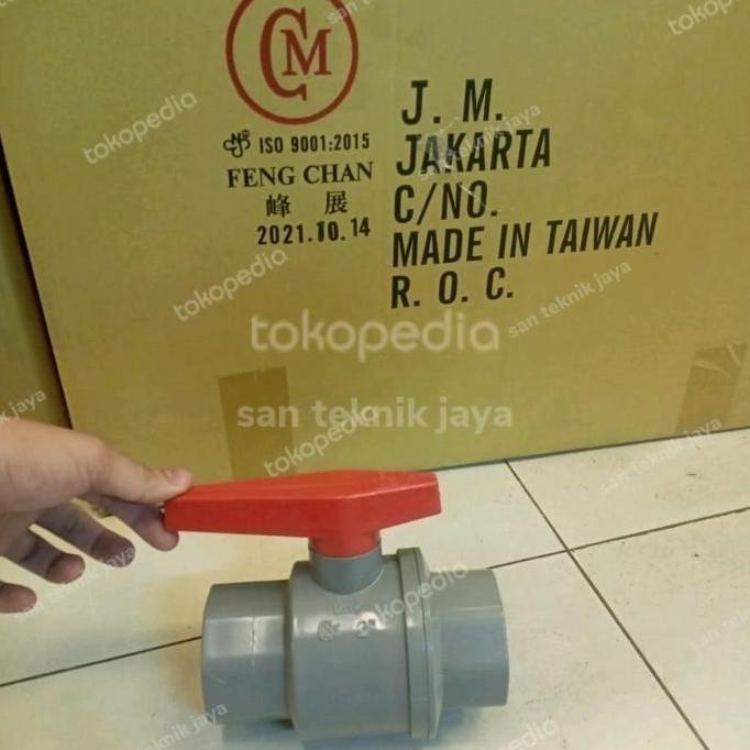 Ball Valve Pvc Drat 1-1/2" Inch / Stop Kran Pvc Drat Dalam 1,5" Inch Terbatas