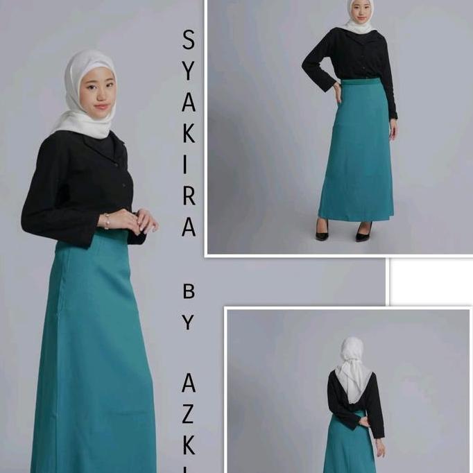 Kirimlangsung- Rok Kerja Kantor Kasual Wanita A Line Panjang Terbaru Modern Kekinian Pinggang Full K