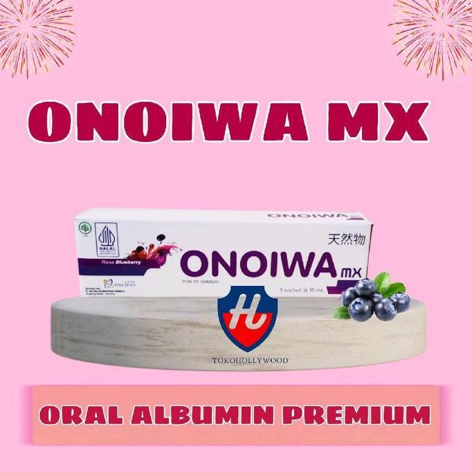 nevasadah9 - onoiwa mx albumin ekstrak ikan gabus premium cair 1 box isi 3 sachet 15ml rasa blueberr