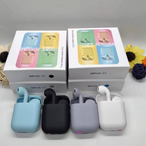 BEST DEALS Headset Bluetooth Inpod 12 i12 Macaron TWS Original Android iOS Earphone Murah