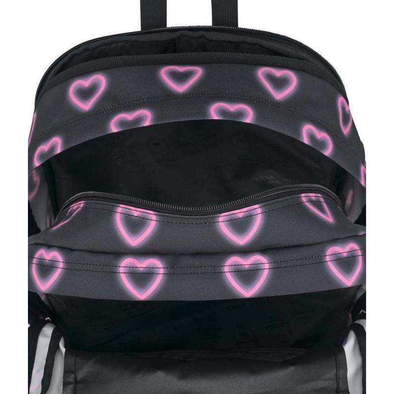 JanSport Tas Ransel Laptop / Backpack Polos / Daypack Sekolah Big Student Happy Hearts Black Origina