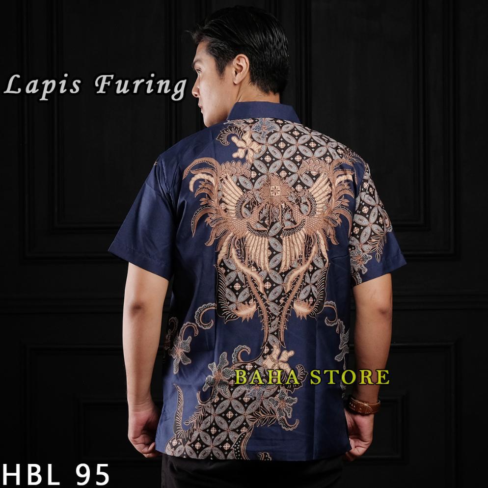 FREE ONGKIR BAHA STORE KEMEJA BATIK PENDEK PRIA LAPIS FURING