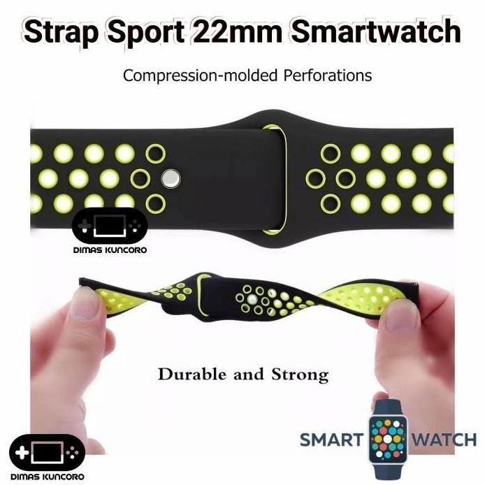 Strap Sport 22mm Silicone Eggel Tempo 3 Pro Style Silikon Tali Jam