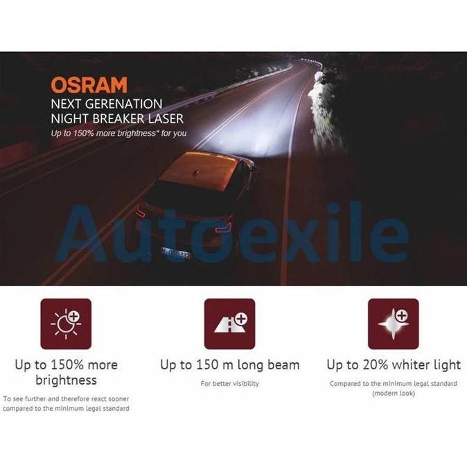 Osram NBR Laser Next Generation HB3 9005 NBL Night Breaker Lampu Mobil BRV CRV HRV Innova Reborn