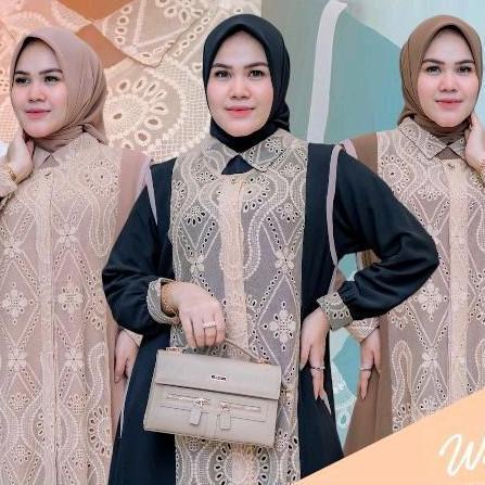 Diskon Alexandra Set Gamis 3 In 1 Terbaru Premium Brukat Tile Original Wadah Muslim
