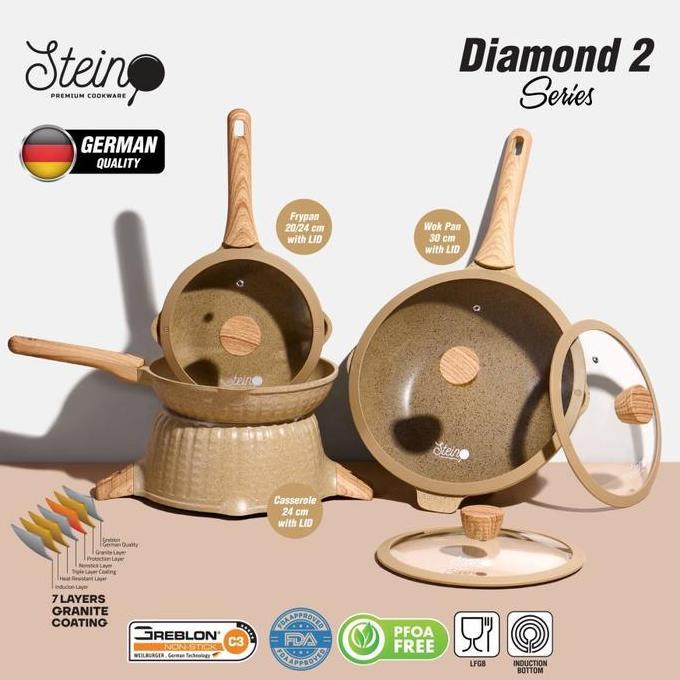 Panci Steincookware Paket DIAMOND Set Stein Diamond Series Granite