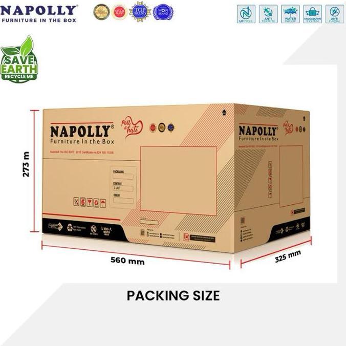 Napolly POLIBOX 446 / Lemari Plastik Lipat - Rak Plastik Lipat 4 Susun / Furniture Minimalis, Esteti