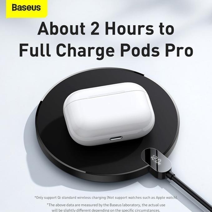 TERBARU Baseus Display Digital LED Wireless Charger Gen 2 15W - CCED01