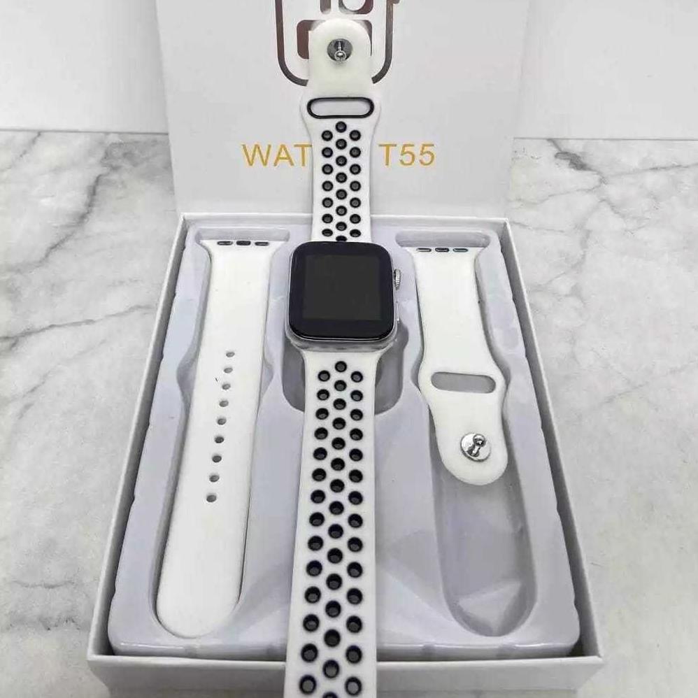 BESTPROMO JAM TANGAN SMARTWATCH T55 DAPAT 2 TALI / T500 / T500+ BLUETOOTH CALL TOUCHSCREEN JAM TANGA