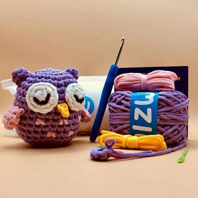 DIY Owl - Unicorn - Duck Bundle Crochet Kit Amigurumi - Rajut Boneka Pemula KUN