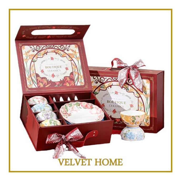 Hampers Piring set Mangkok Lebaran Natal Imlek Tahun Baru Idu Fitri Christmas Chinese New Year Kado 