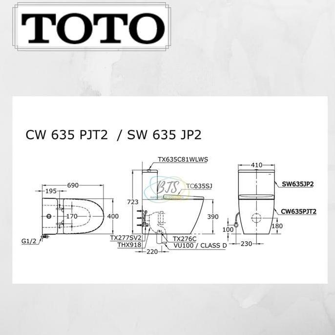 Diskon Kloset/Closet Toto Cw635Pj/Sw635Jp2/Cw 635 Pj/Cw 635 J/Cw 635J/Cw635 J