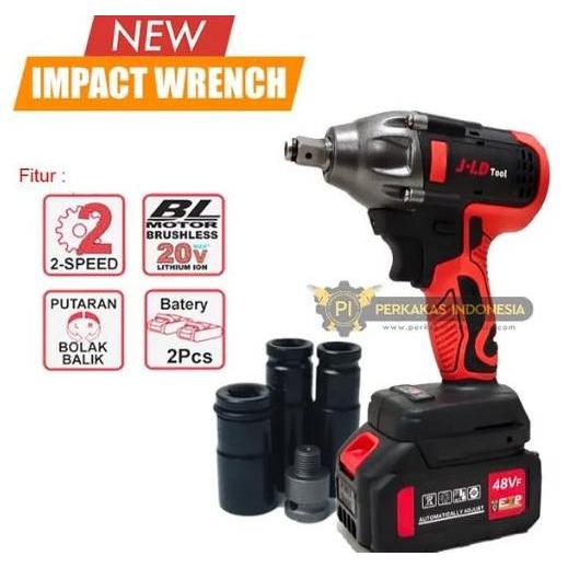 Cordless Impact Wrench JLD TOOL JV88 48V Brushless Mesin Bor Baut Sock