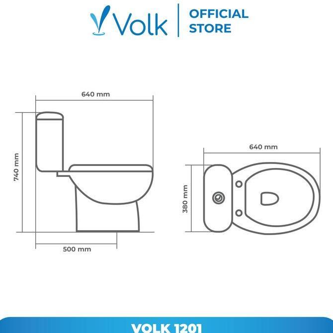 Spesial Volk Closet Duduk Kloset Duduk Toilet Duduk Two Piece Kirana 1201 Bundling Jet Washer A147 W