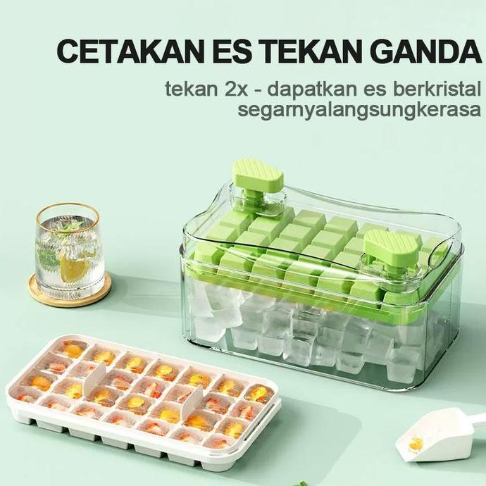 Nosting- Jc Ice Cube Maker 28 Grid Cetakan Es Batu Kristal Transparan, Pembuat Es Batu Mini Praktis,