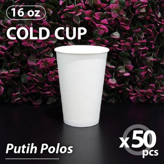 Memento- Pak Isi 50 Pcs - Paper Cup 16 Oz Cold - Paper Cup 16Oz - Gelas Kertas