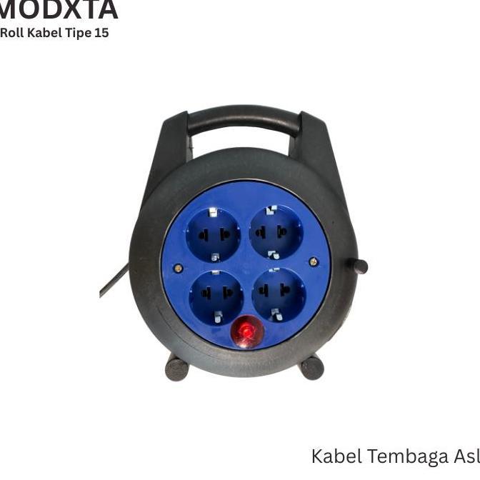 Nontizem- Modxta Roll Kabel Tipe 15 Kabel Roll Panjang 10 Meter Dengan Lampu Indikator & Stop Kontak