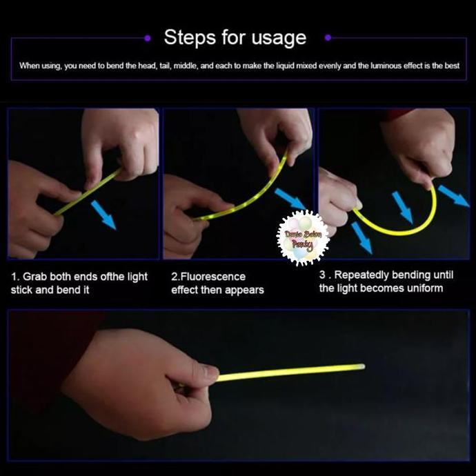 Memento- 100 Pcs - Glowing Stick / Glow Stik / Stick Glow In The Dark