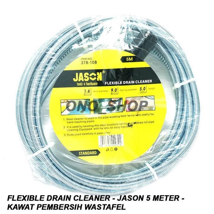 Diskon Flexible Drain Cleaner - Jason 5 Meter - Kawat Pembersih Wastafel