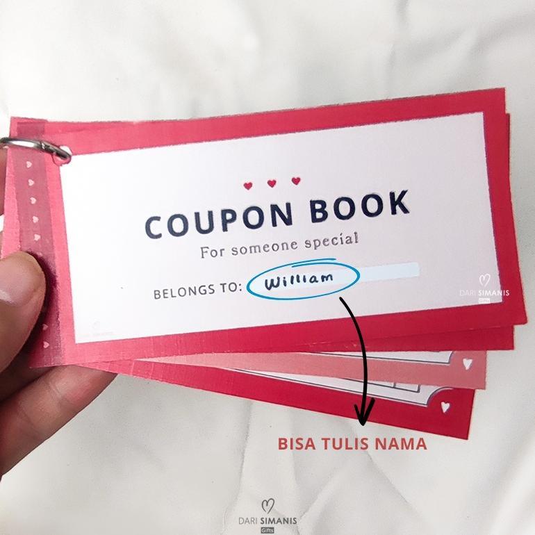 Love Coupon Book - Free Box - Love Coupon Kado Valentine Hadiah Pacar Kupon Termurah