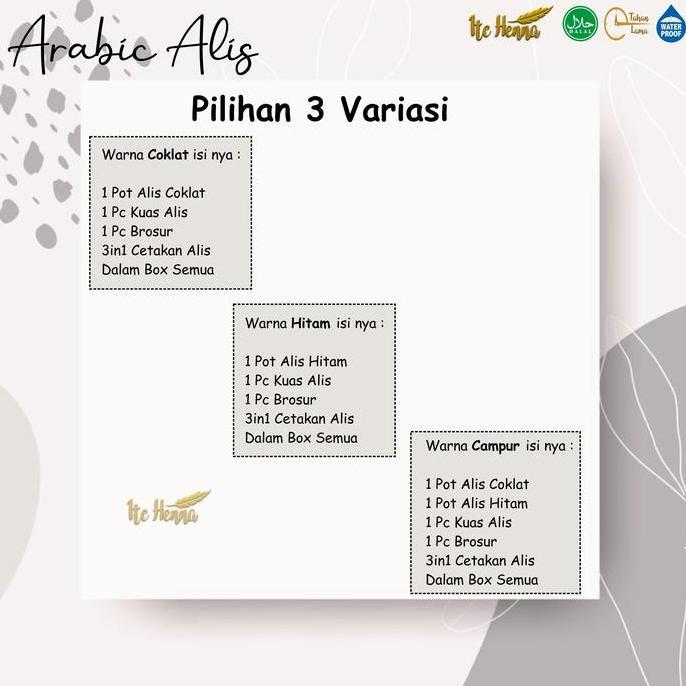 Pickme- Arabic Henna Alis Brow Henna Premium Henna Coklat & Hitam