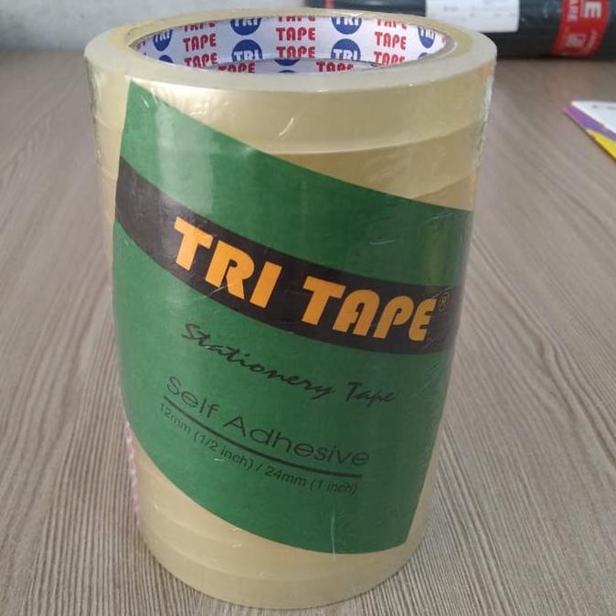 Ready stock LAKBAN TRI TAPE F/G CLEAR 12MM X 72Y X 41UM