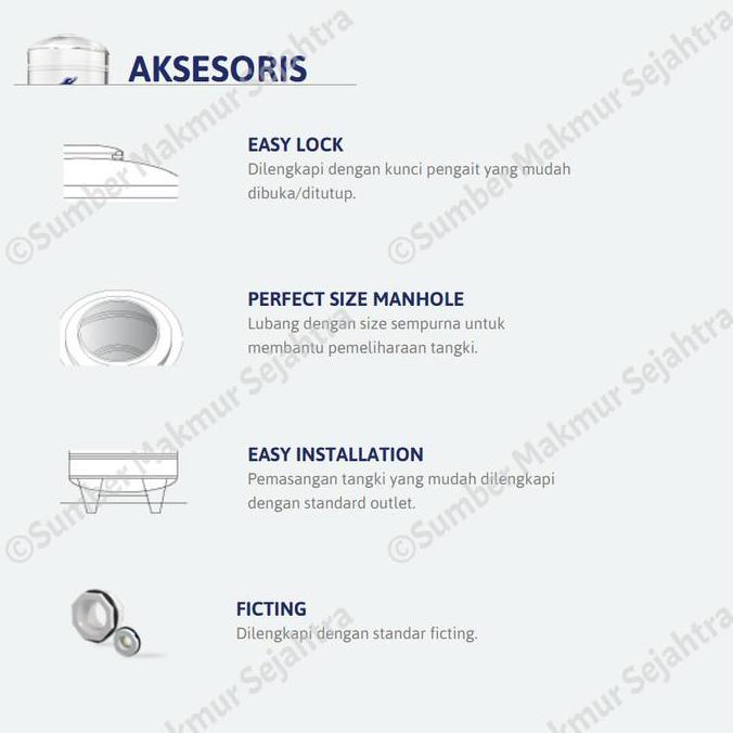 Terjangkau Tangki Air / Tandon / Toren Excel Stainless 1100 Liter - Gs 2000