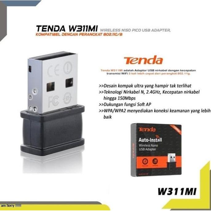 Wireless Adapter USB Tenda W311Mi / W311MA - USB Wifi Tenda - USB Wireless Dongle Tenda / W311MA - M