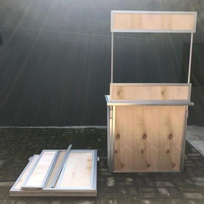 Terlaris Terlaris Booth Portable Gerobak Lipat Meja Rombong Jualan Alumunium