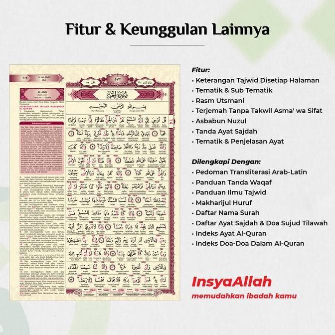 Termurah / Hot Sale [Beli 1 Dapat 4] Mushaf Al Fatih Perkata A4 Tajwid Warna - Rasm Utsmani Terjemah