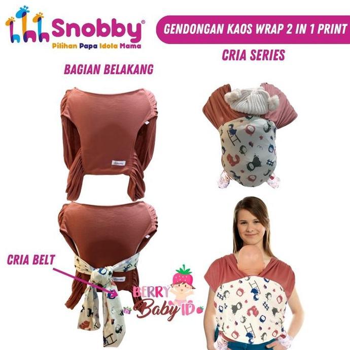 Snobby Gendongan Kaos Baby Wrap 2In1 Gendongan Bayi Posisi M-Shape