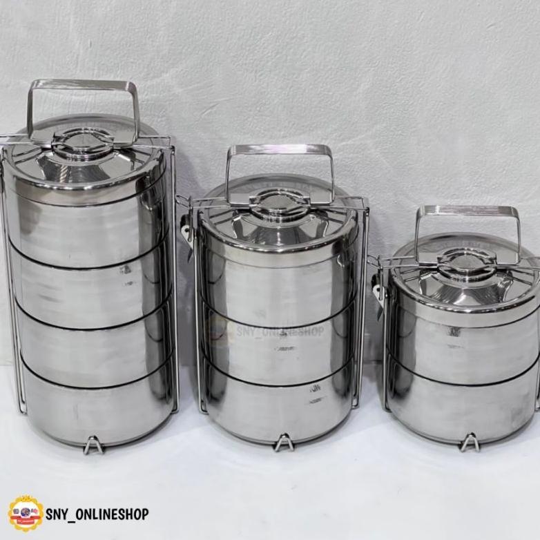 Rantang 3 Susun / Tempat Makanan / Kotak Makan Bekal Susun Stainless