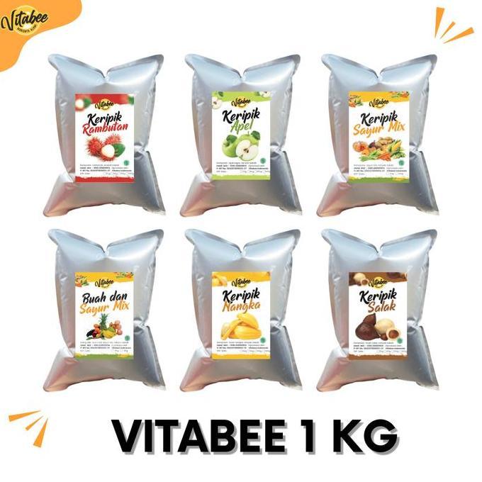 VITABEE JUMBO Keripik Buah Sayur Mix 1KG - FIONA VITABEE Kripik Nangka Apel Wortel Apel Salak Pisang