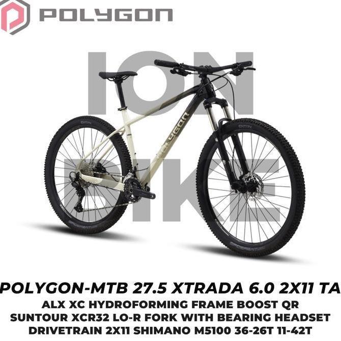 Terlaris Super Promo Sepeda Mtb 27.5 Polygon Xtrada 6 6.0 2X11 Dual Terbaru Gunung Murah - S