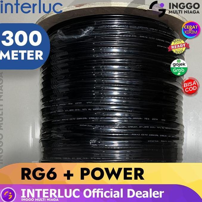 bavirohenam - kabel cctv interluc rg6 power hitam 3m outdoor hitam