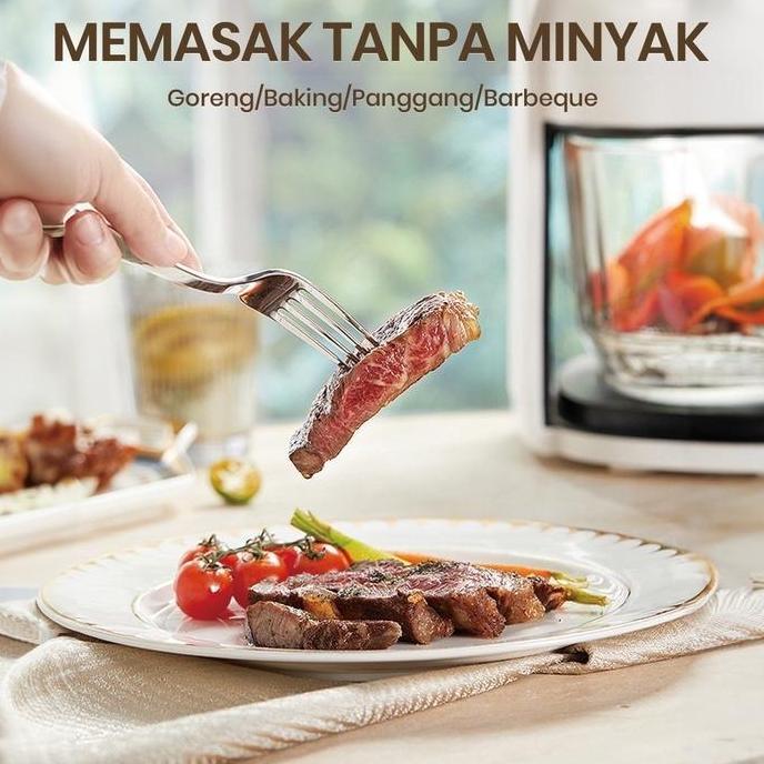 Ready Mecoo Mc3001 Aesthetic Transparan Air Fryer 650 Watt 5L Mesin Penggorengan Tanpa Minyak Oven |