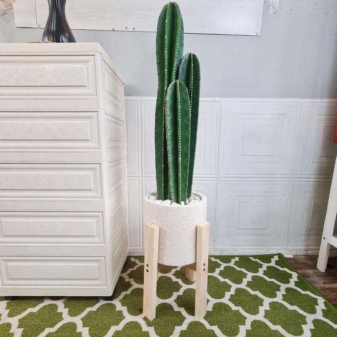 Tanaman Bunga Hias Kaktus Plastik Artificial Pot Silinder Teraso