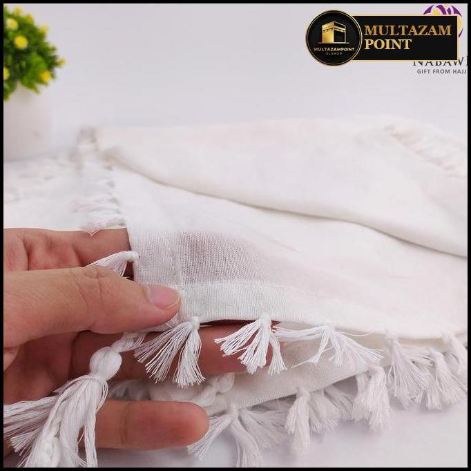Sorban Putih Polos Persegi / Sorban Arab / Sorban Muslim / Sorban Habib