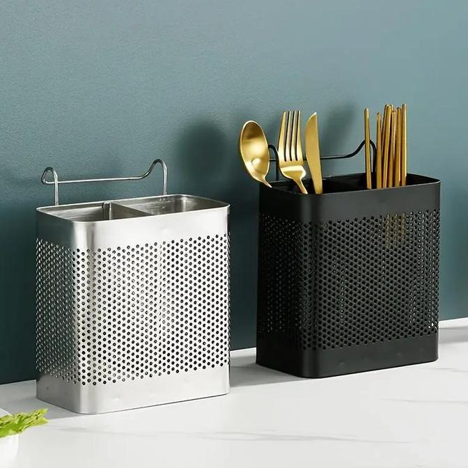 Tempat Sendok Garpu Stainless Gantung BS