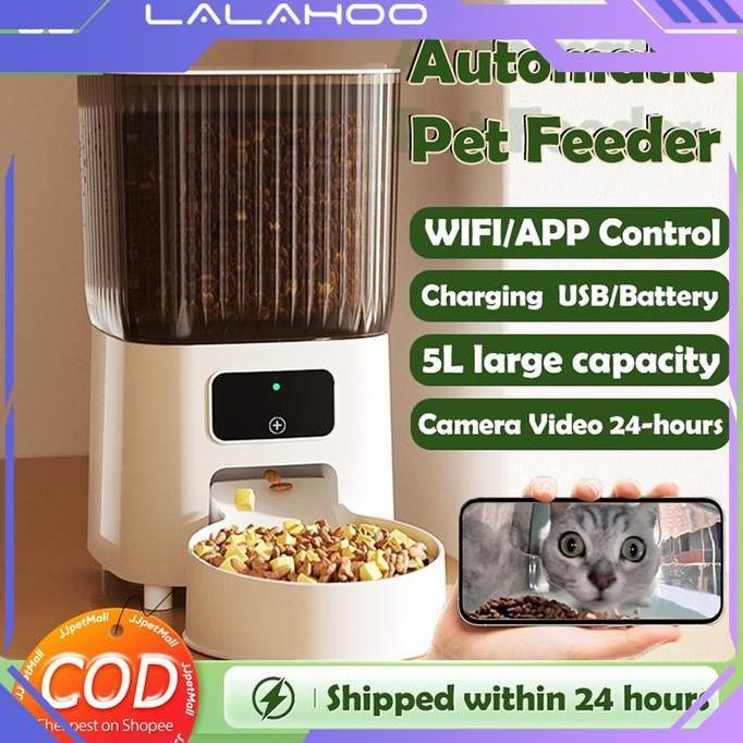 Automatic Pet Feeder Pets Cat Dog Smart APP Control Feeder Kucing Automatik Pet Feeder