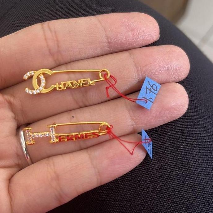 Bros Model Peniti Bros Hijab Pin Jas Brand Elegant Emas Asli BS