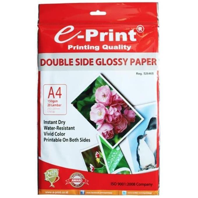 KERTAS FOTO DOUBLE SIDE GLOSSY PAPER A4