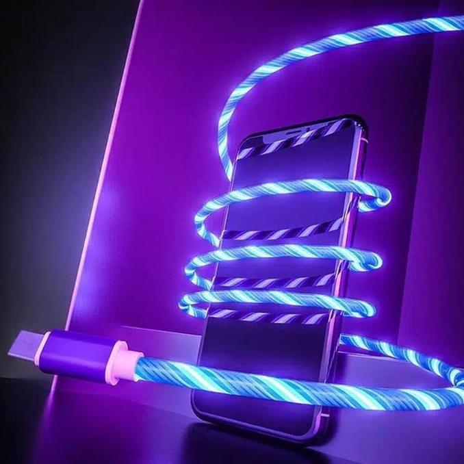 Kabel Charger - Kabel Data Led For Micro Usb Fast Charging