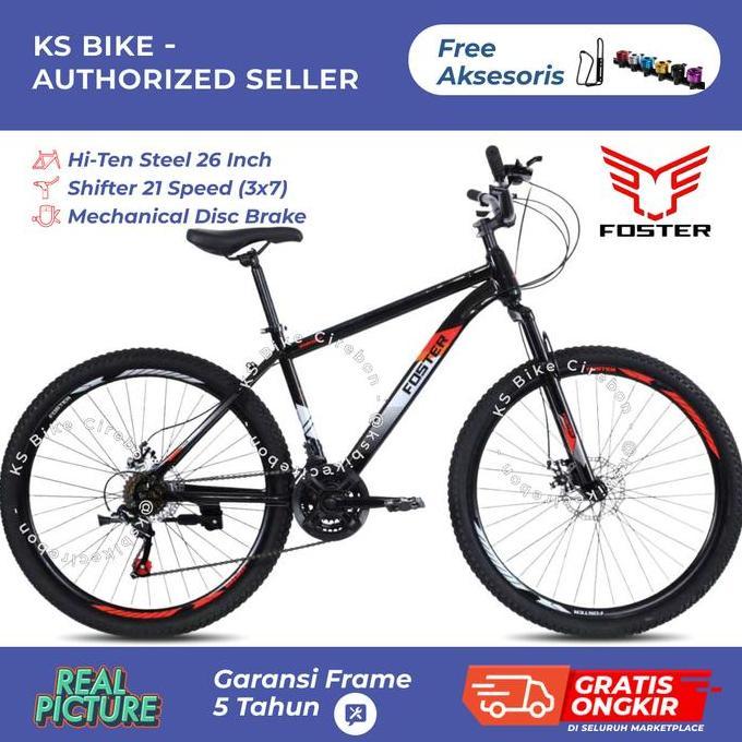 Terlaris Sepeda Gunung Mtb Foster 6657 24 26 Inch / Sepeda Downhill / Sepeda Offroad Rem Cakram / Mo