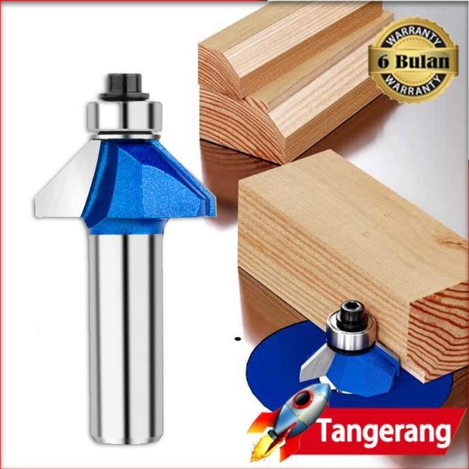 RETEKNO 1/4 inch Mata Profil Router bits 45 Chamfer 6mm Mata Router Profil Kayu V 45 Derajat