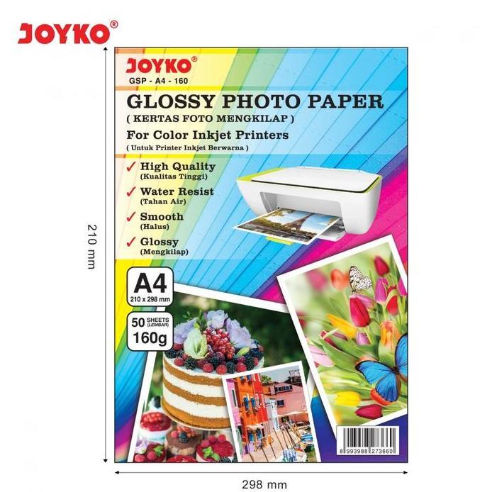 joyko glossy paper/kertas foto A4 160GSM 50lembar