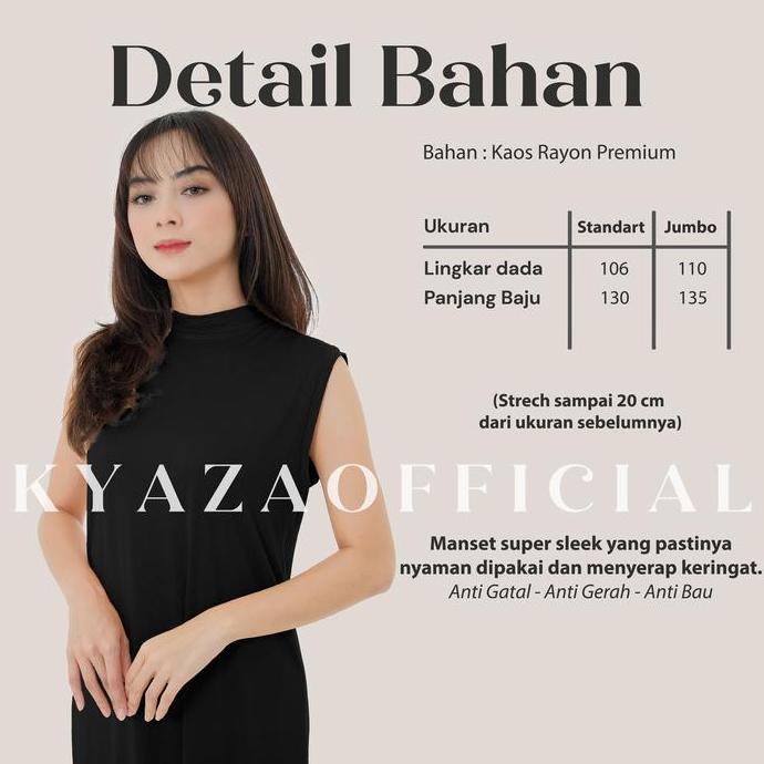 Ftx- Manset Dress Tanpa Lengan, Manset Sleeveless Gamis, Inner Manset Tanpa Lengan Dress, Manset Dre