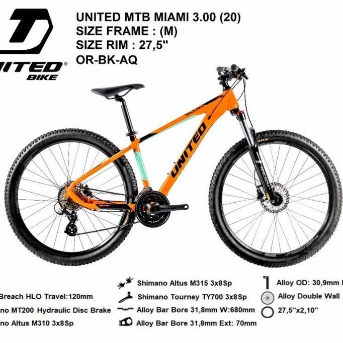 Terlaris Sepeda Gunung Mtb 27.5 United Miami 3.00 24Speed Bike Mtb. - Gowes Laju