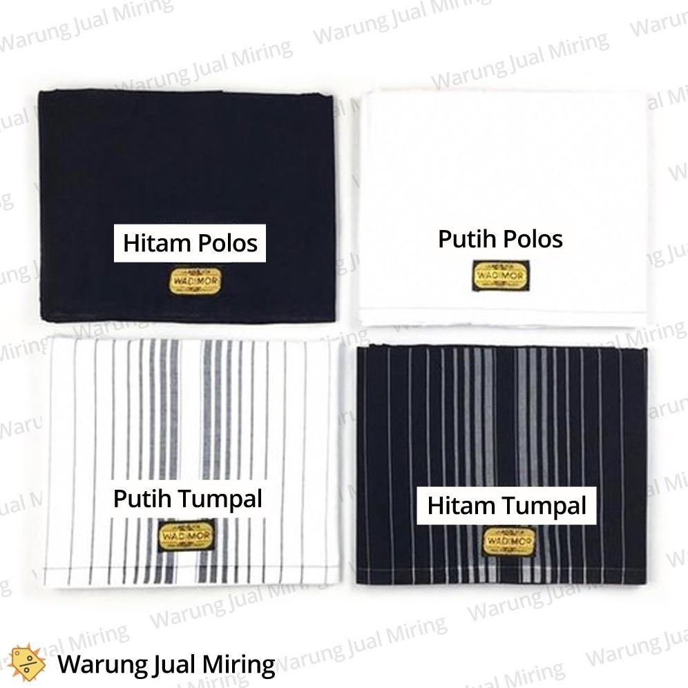 Diskont Sarung Wadimor Hitam Putih Polos Premium Original Dewasa Anak Grosir Kain Samping Tumpal Sho